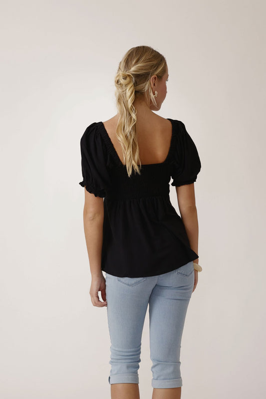 Summer Bow Tie Top- Black