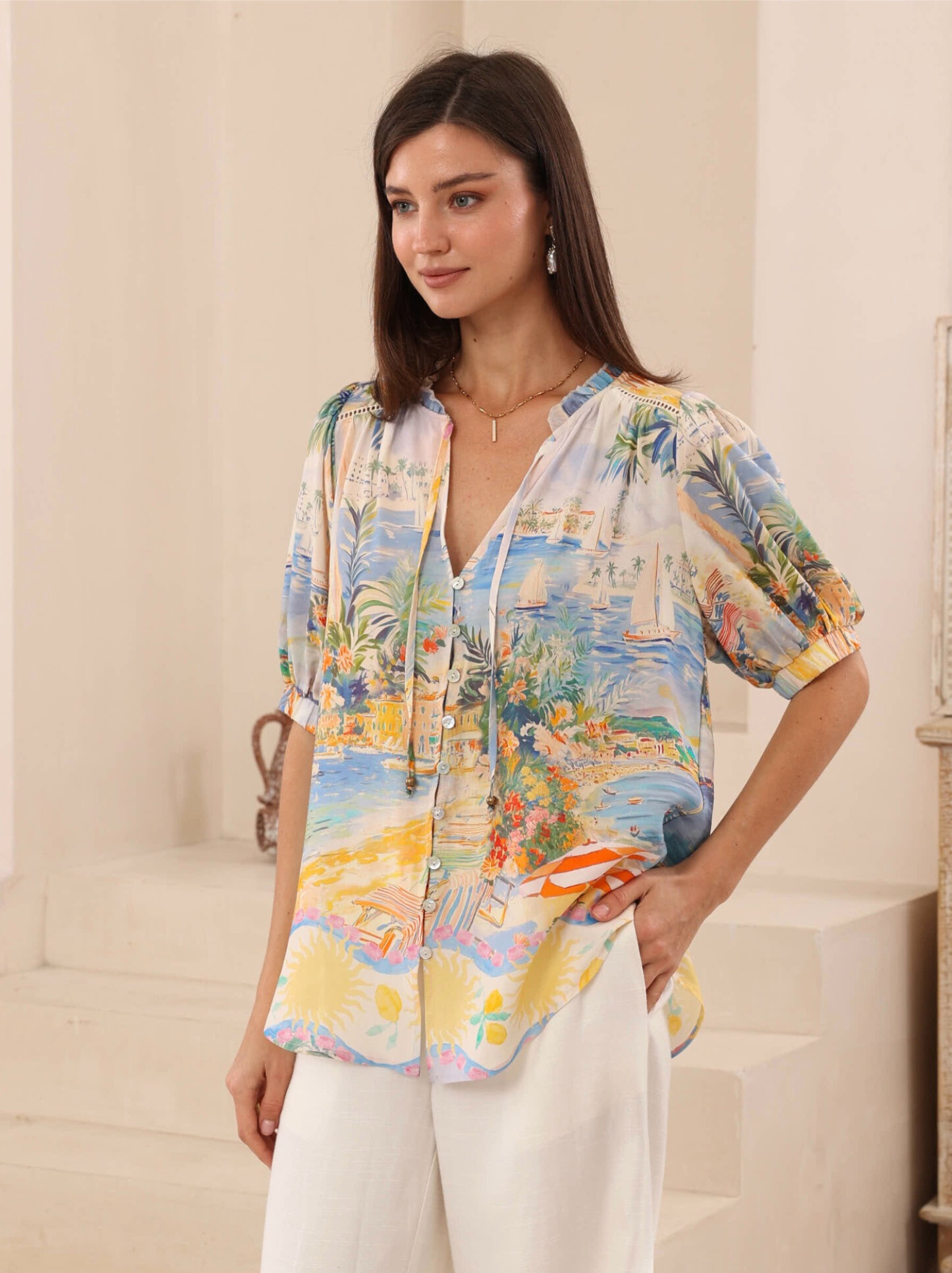 Summer Postcard Top