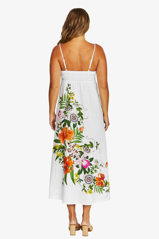 Linen Maxi Dress - Multi Floral