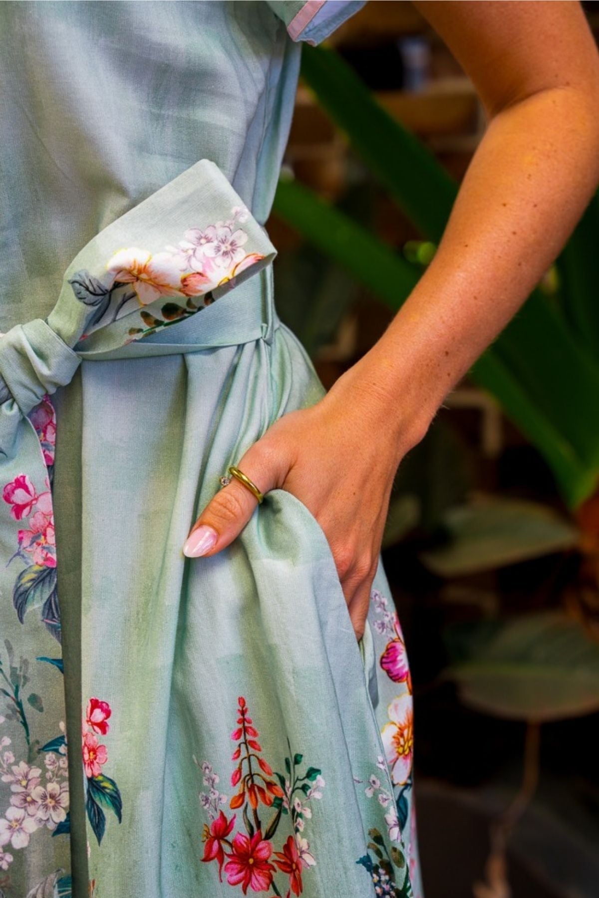 Sanders Midi Dress - Sage Pink Floral