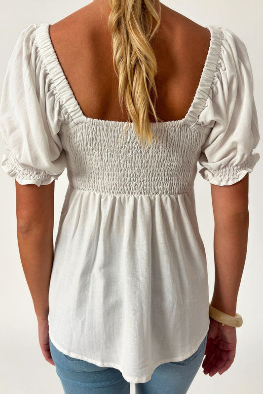 Summer Bow Tie Top- White