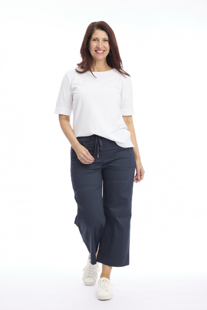 Drawstring Wide Leg 7/8