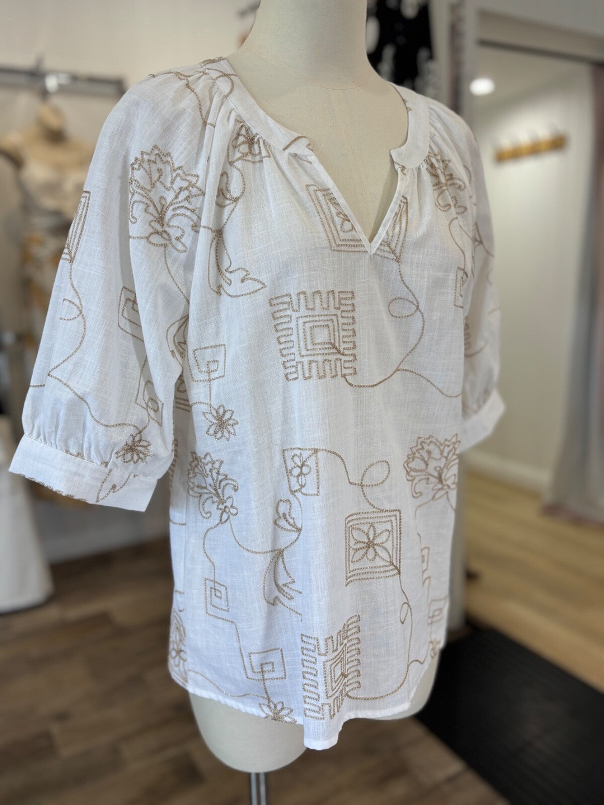 Golden Embroided Top