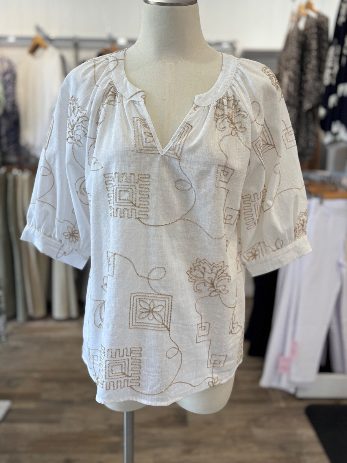 Golden Embroided Top
