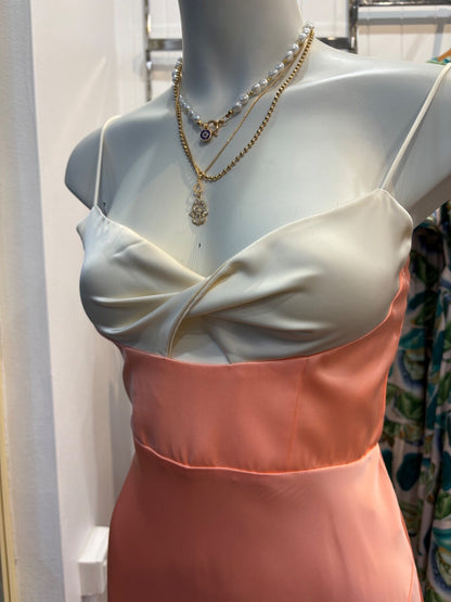 Peach Satin Formal Dress | Adjustable Straps | Hidden Zipper |Here Comes The Sun