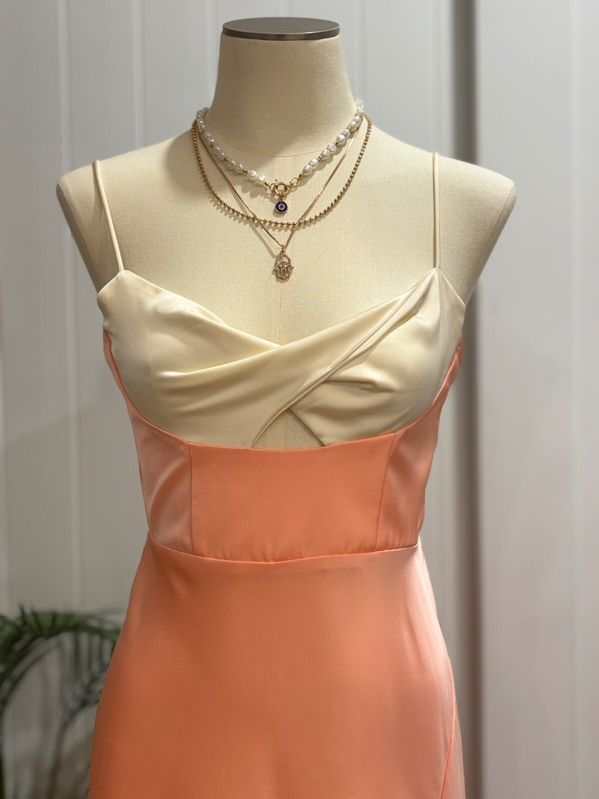 Peach Satin Formal Dress | Adjustable Straps | Hidden Zipper |Here Comes The Sun
