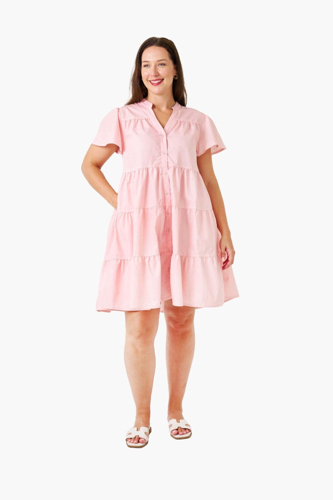 Pink Tiered Babydoll Dress