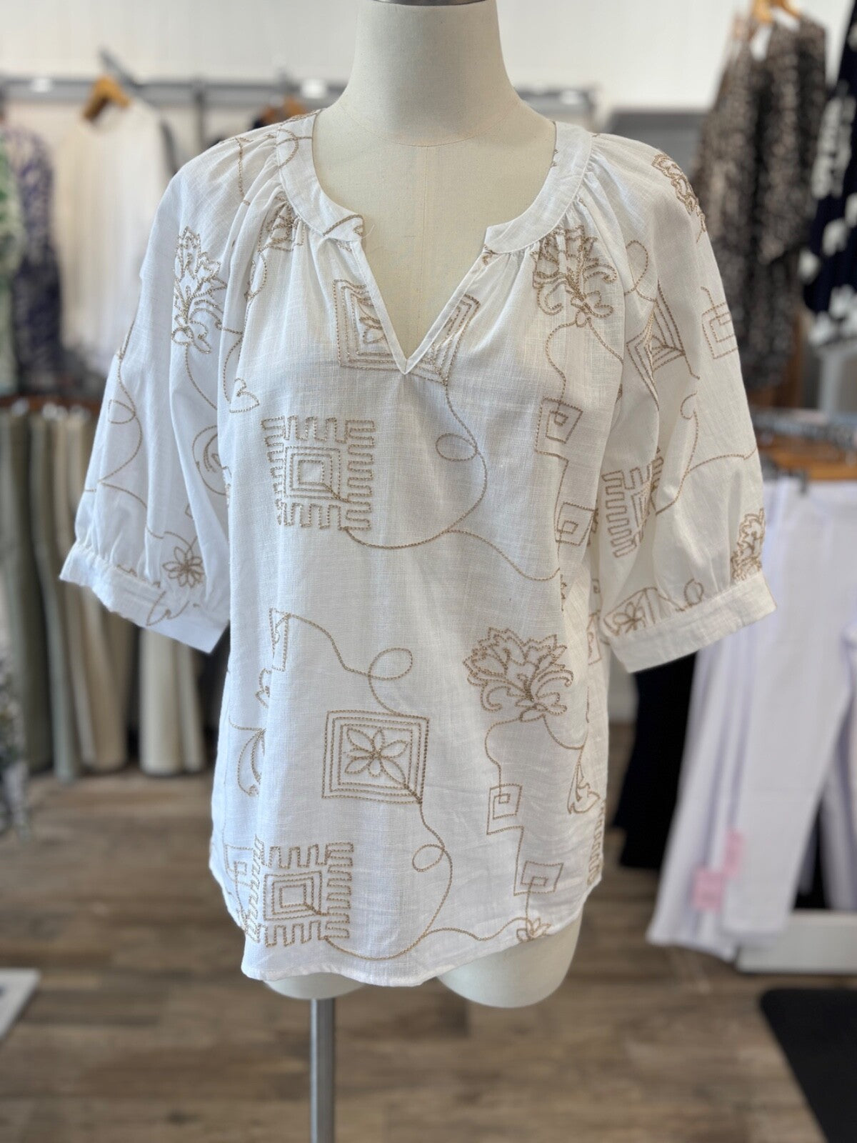 Golden Embroided Top