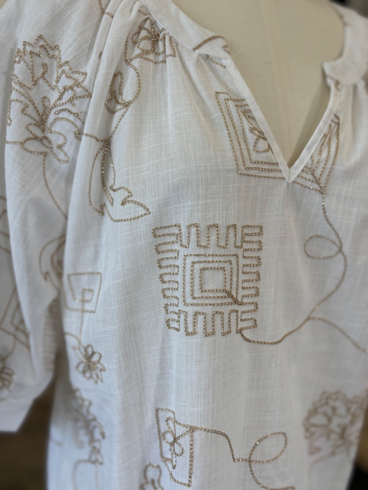 Golden Embroided Top