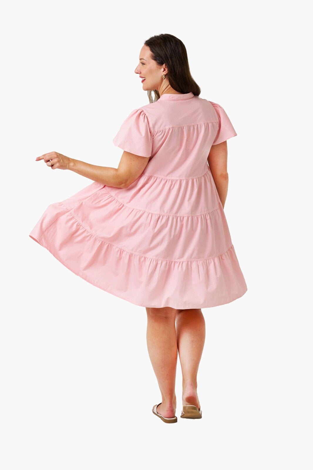 Pink Tiered Babydoll Dress