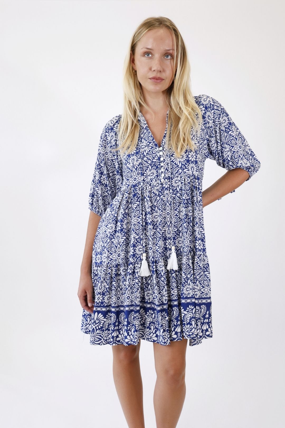 Meadow Vine Dress – Navy