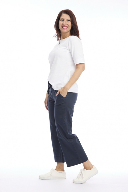 Drawstring Wide Leg 7/8