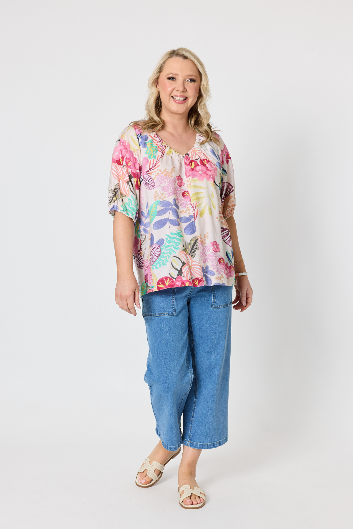Desert Rose Floral Print Top - Pink/Multi