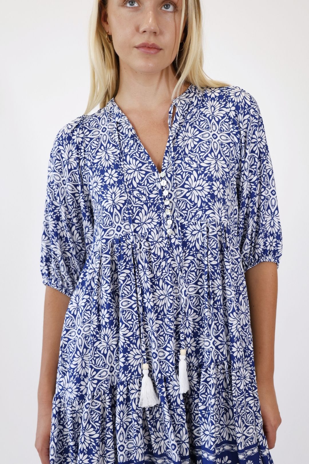 Meadow Vine Dress – Navy