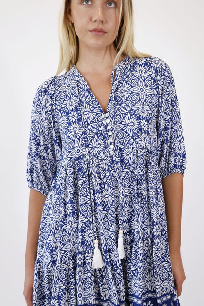 Meadow Vine Dress – Navy