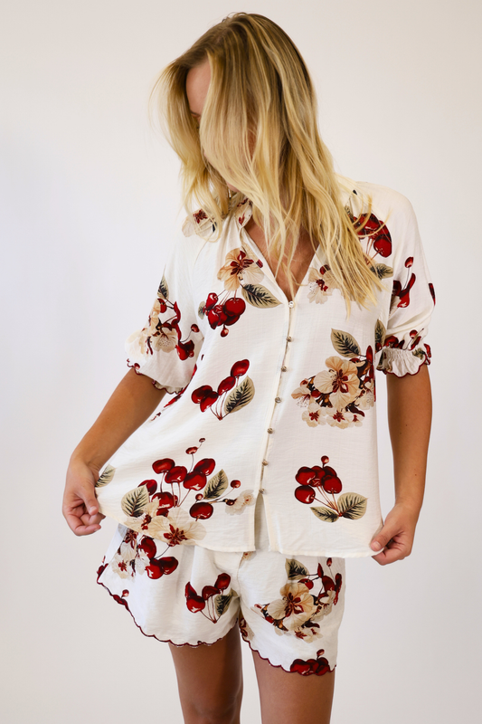 Cherry Picnic Button Shirt