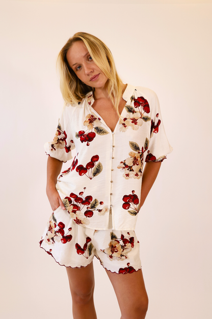 Cherry Picnic Button Shirt