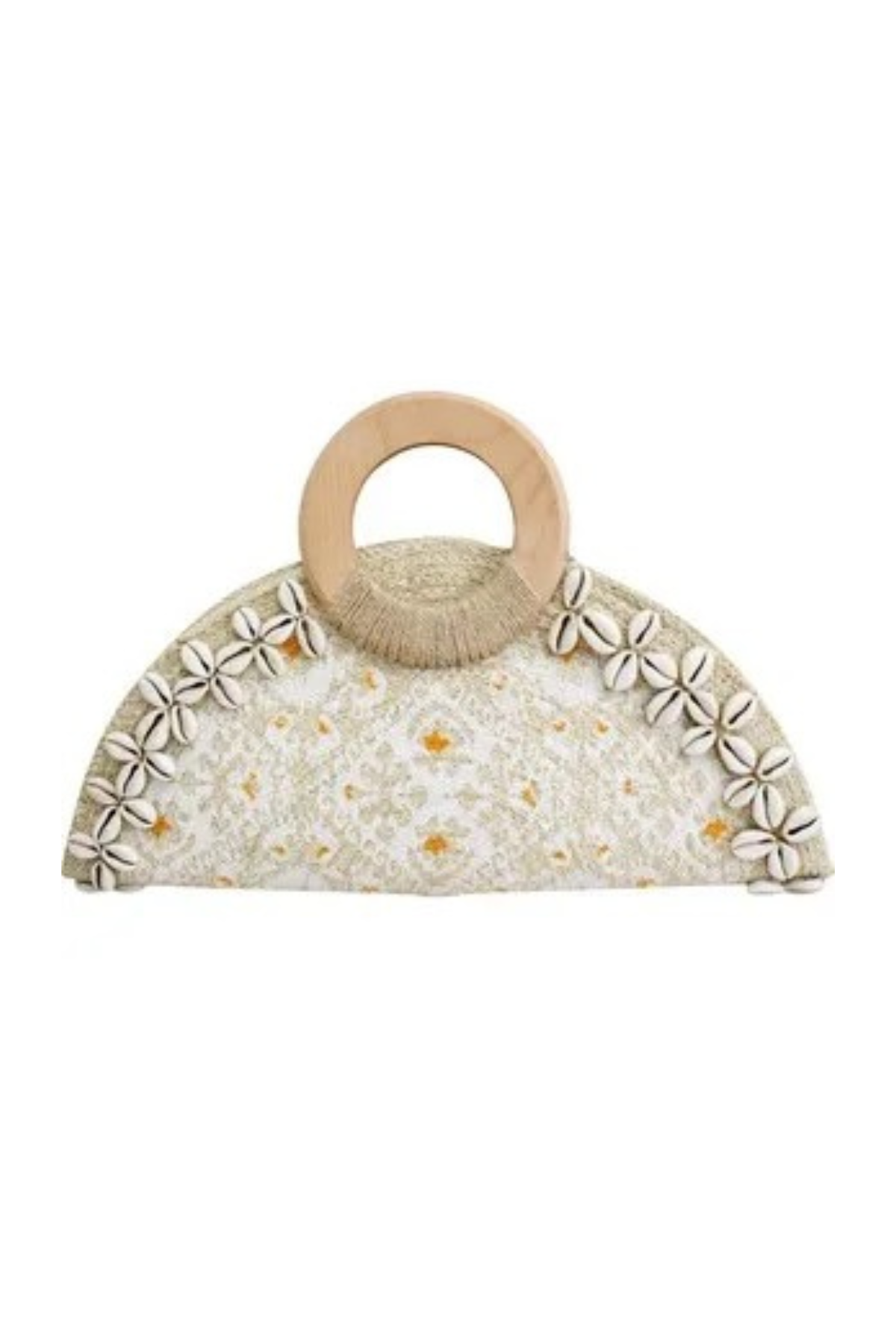 Boho Shell Jute Clutch Bag
