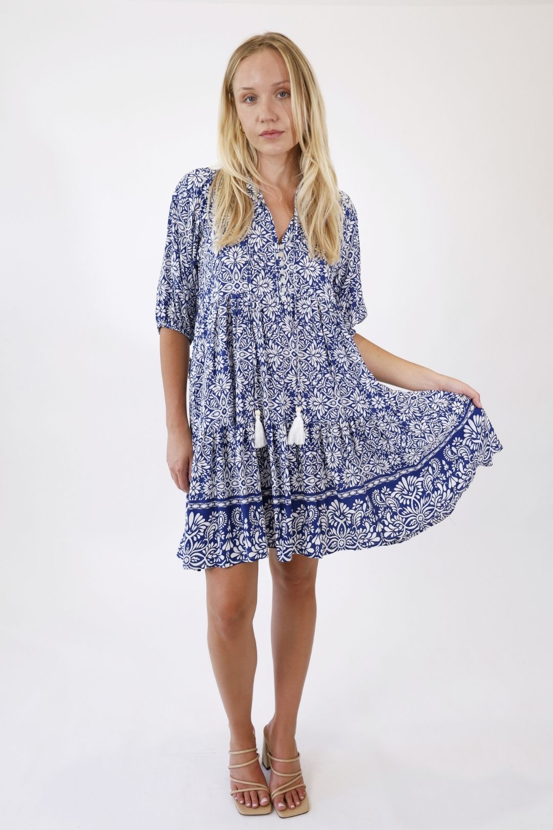 Meadow Vine Dress – Navy