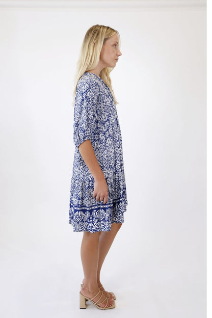 Meadow Vine Dress – Navy