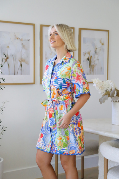 Capri Citrus Shirt Dress
