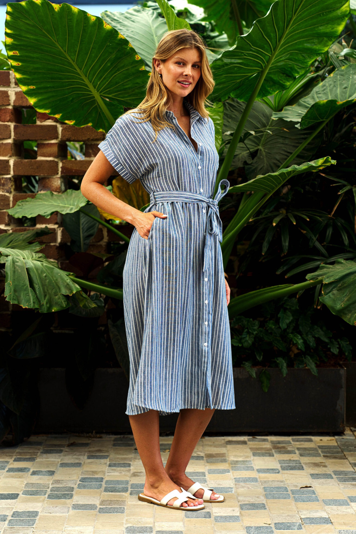Gutierrez Dress - Navy Stripe