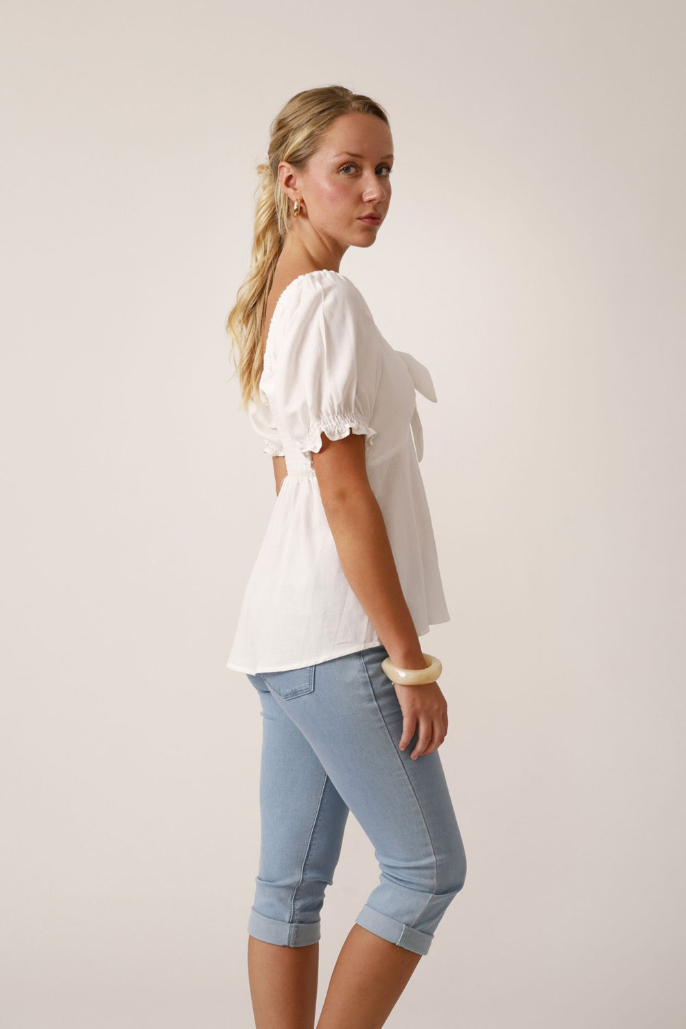 Summer Bow Tie Top- White