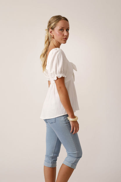 Summer Bow Tie Top- White
