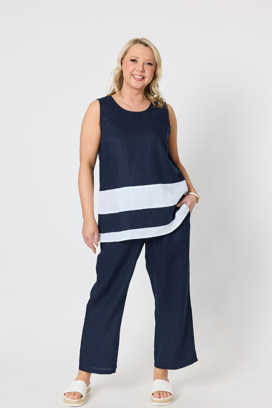 Chloe Contrast Linen Top