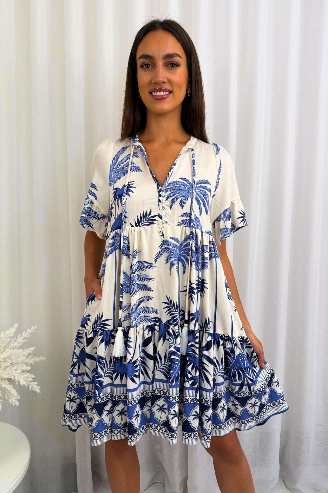 Blue Palms Dress