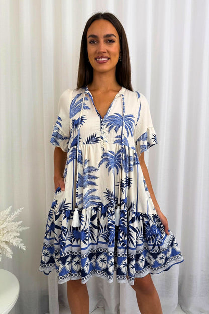 Blue Palms Dress