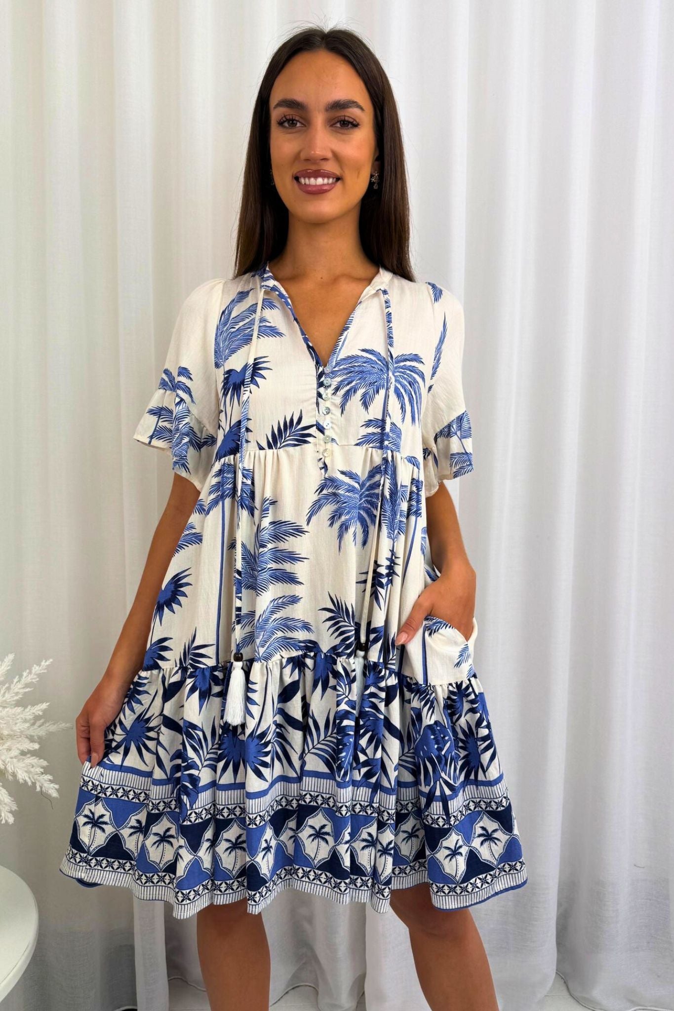 Blue Palms Dress