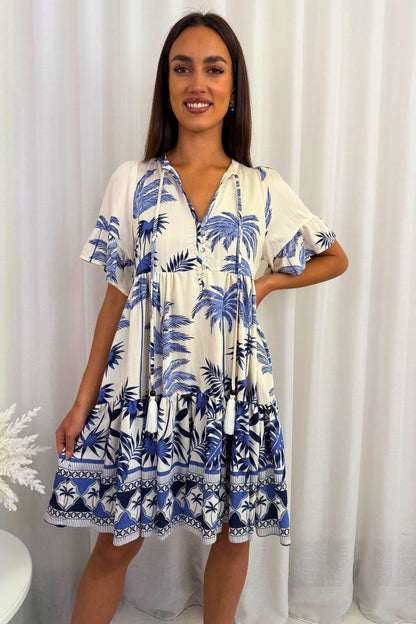 Blue Palms Dress