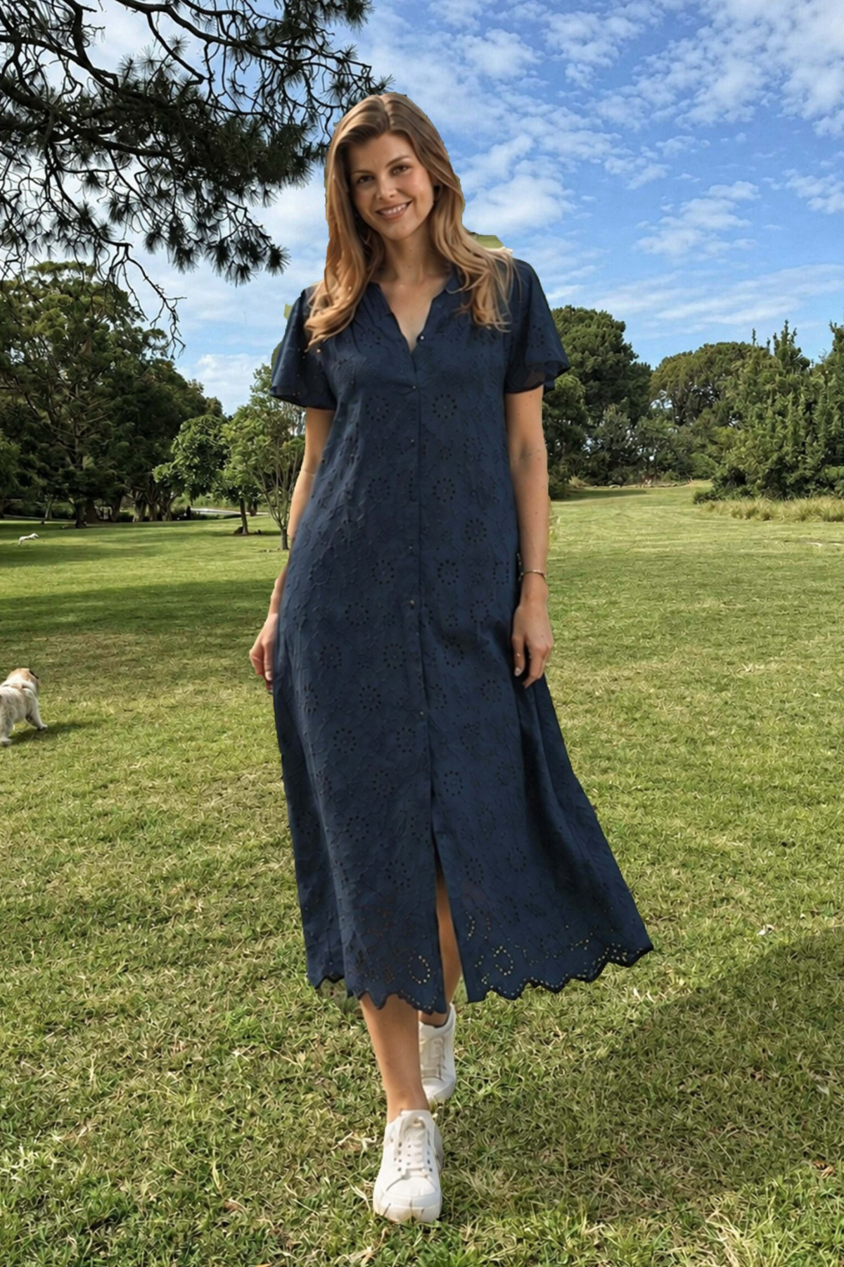 Samuel Midi Dress - Navy