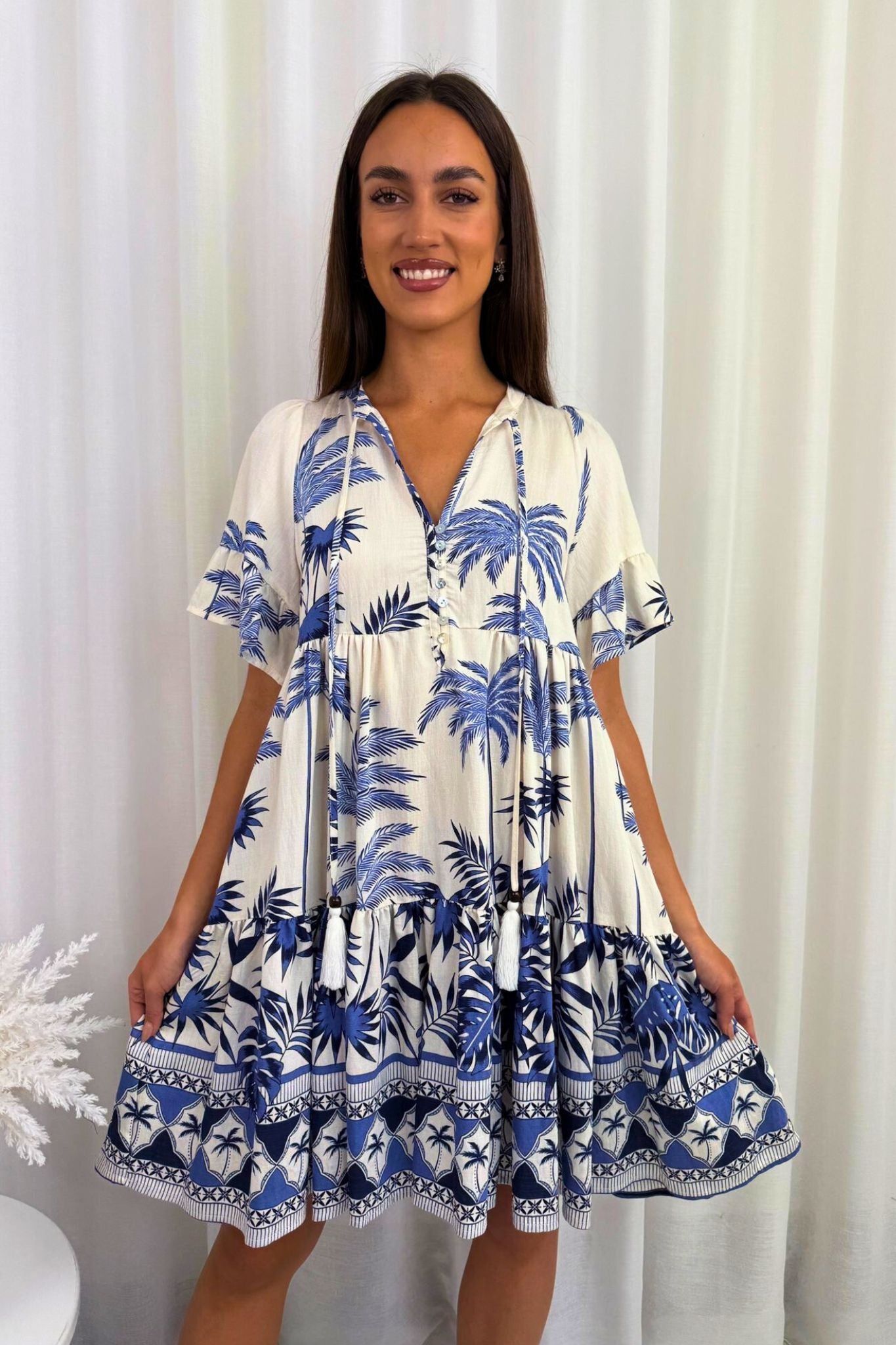 Blue Palms Dress
