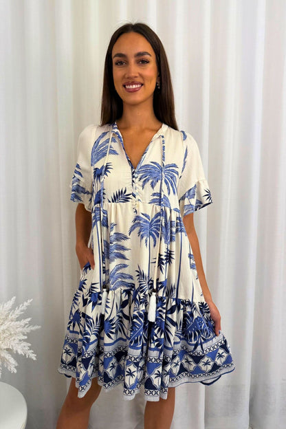 Blue Palms Dress