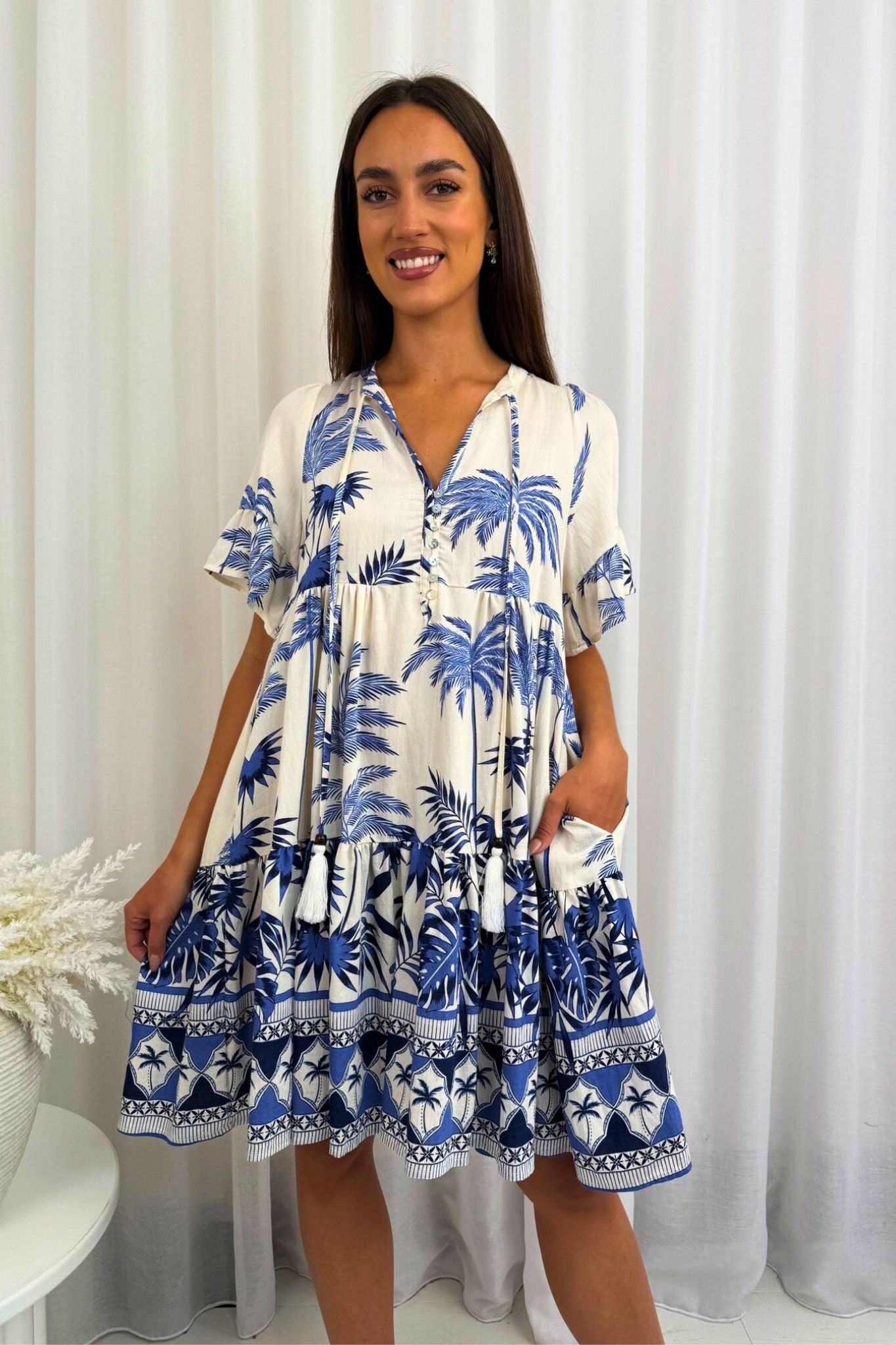 Blue Palms Dress