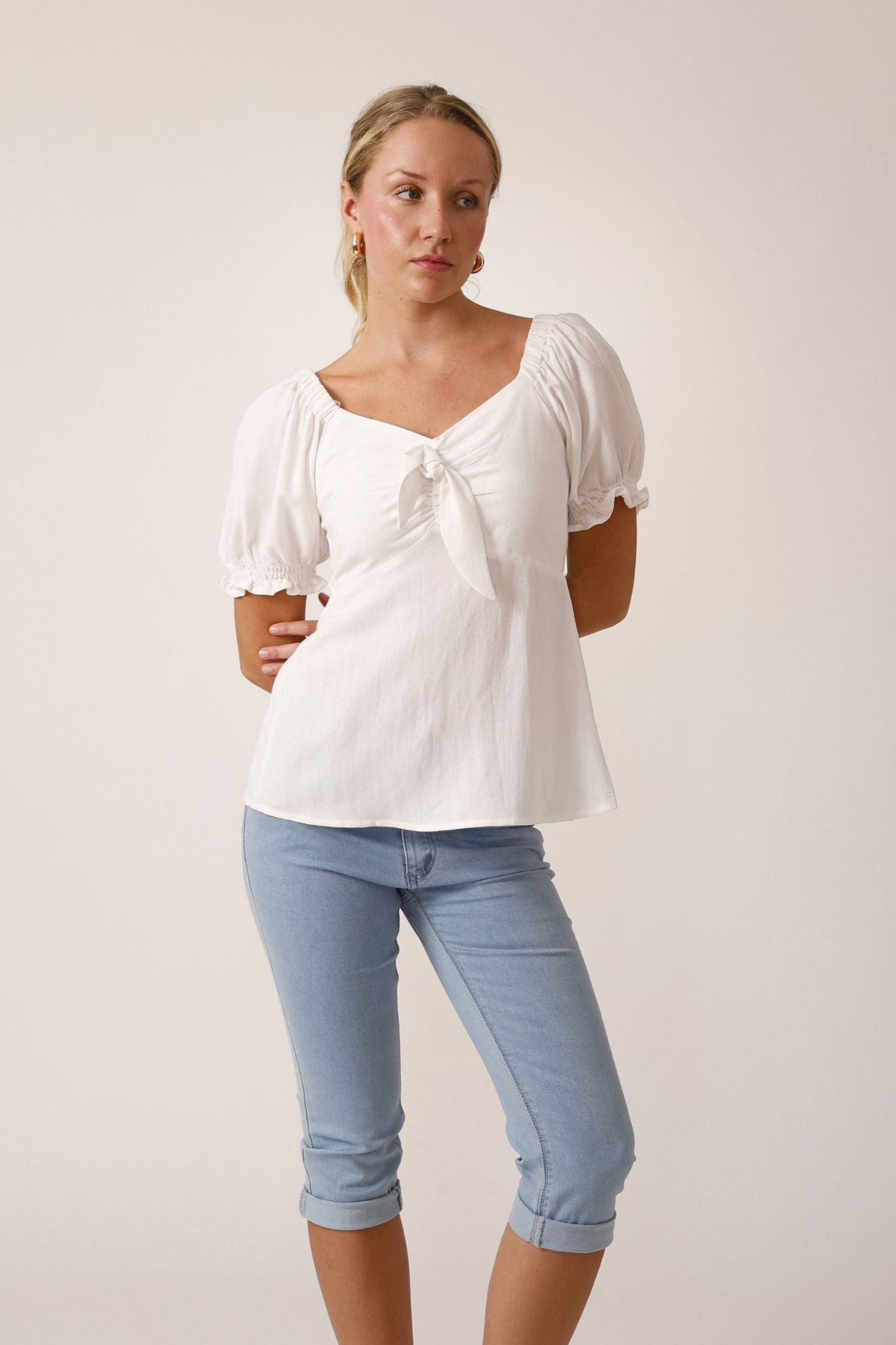 Summer Bow Tie Top- White