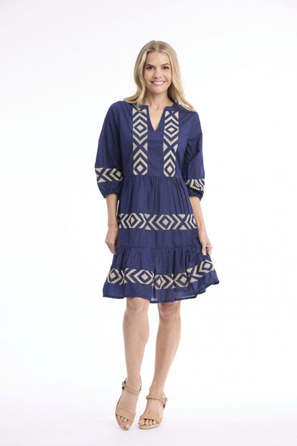 Solid Embroidery Dress Layers