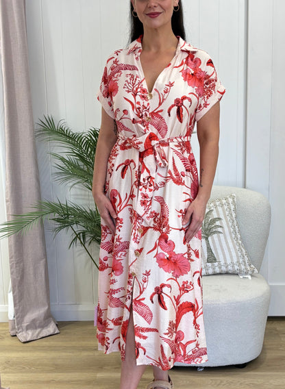 Coral Bloom Dress