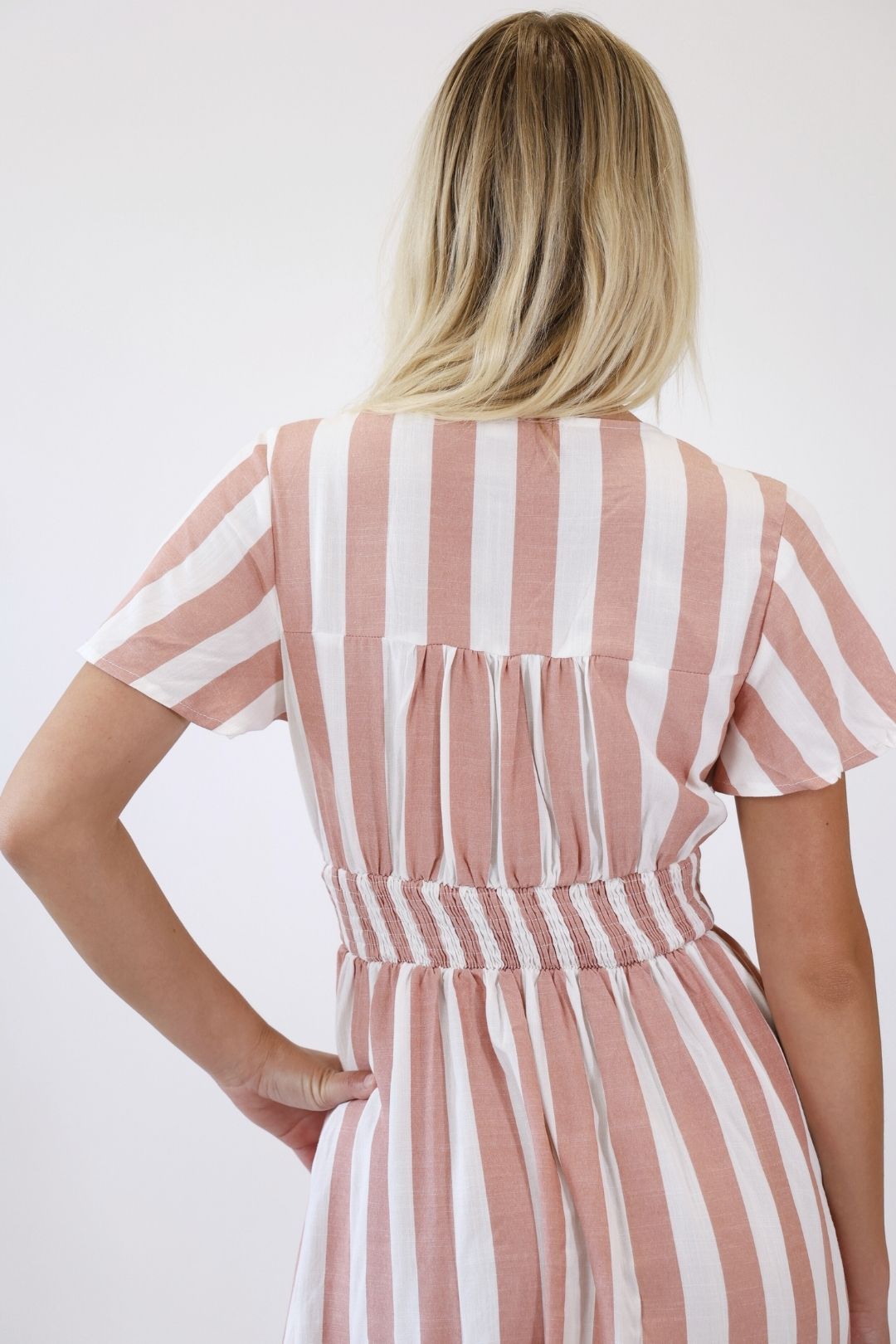 Sorrento Stripe Dress – Rose