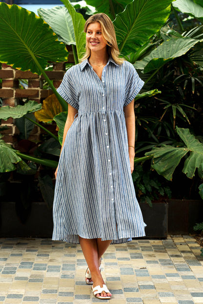 Gutierrez Dress - Navy Stripe