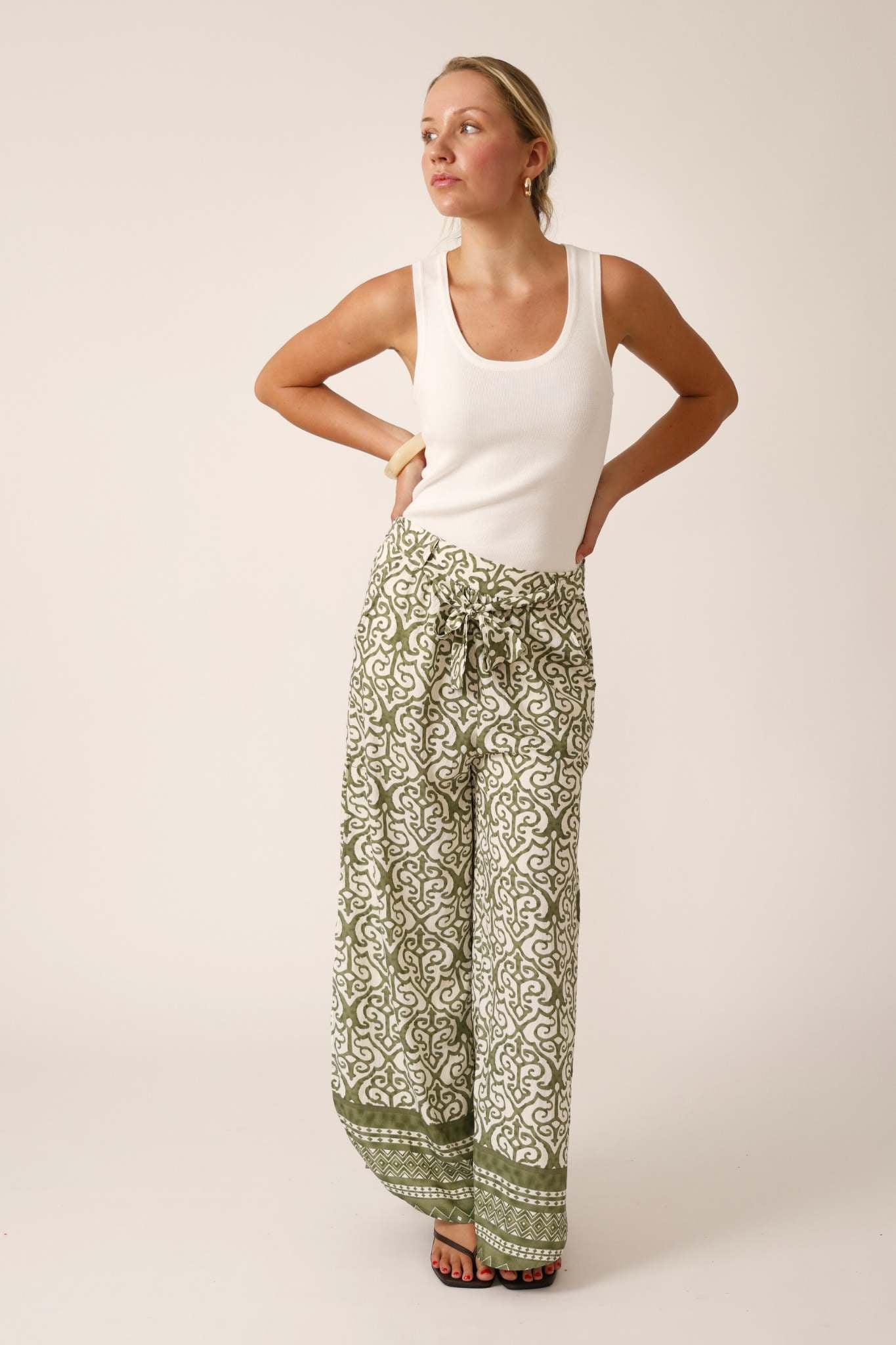 Capri Pants -Olive Green