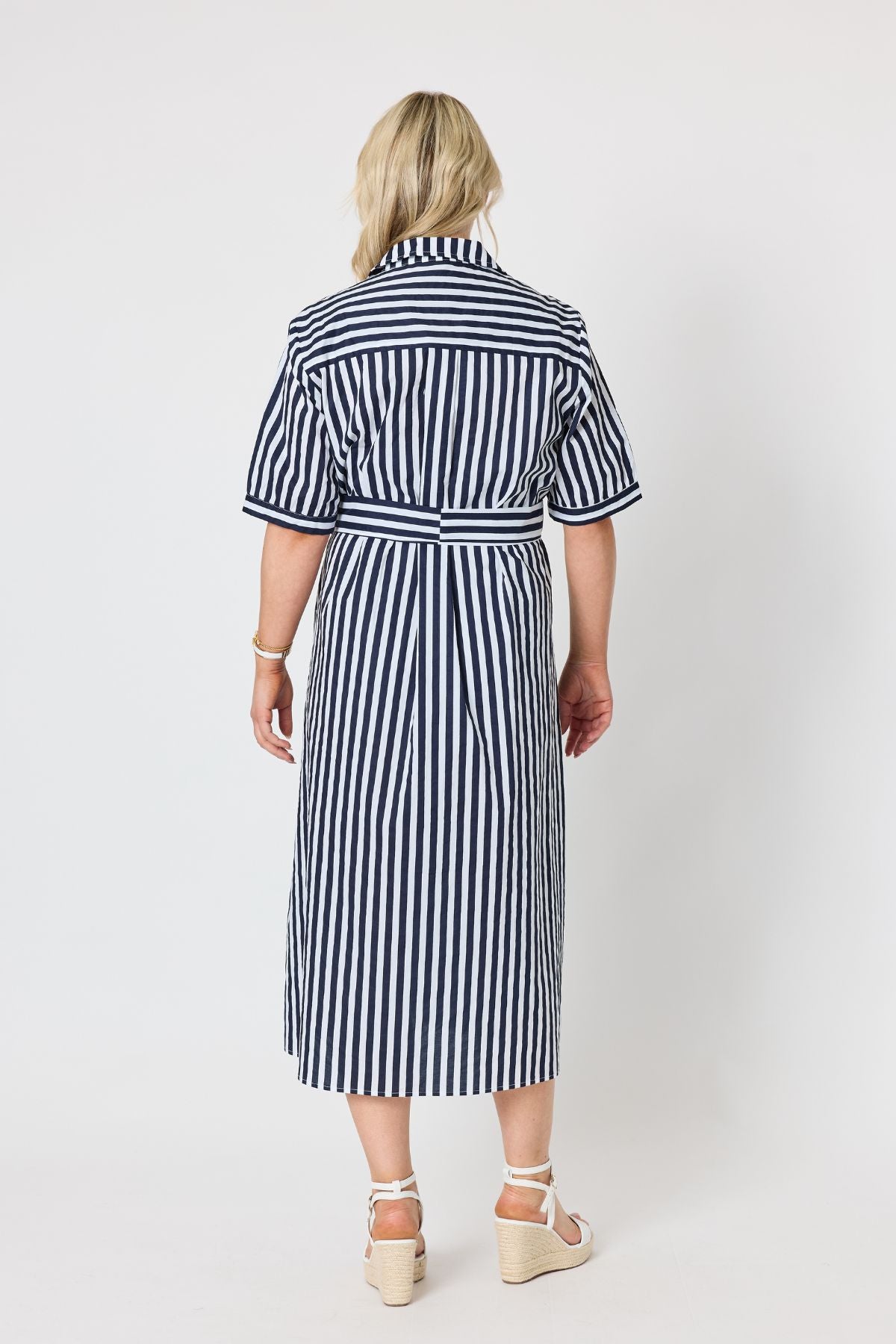 Riviera Stripe Print Shirtdress