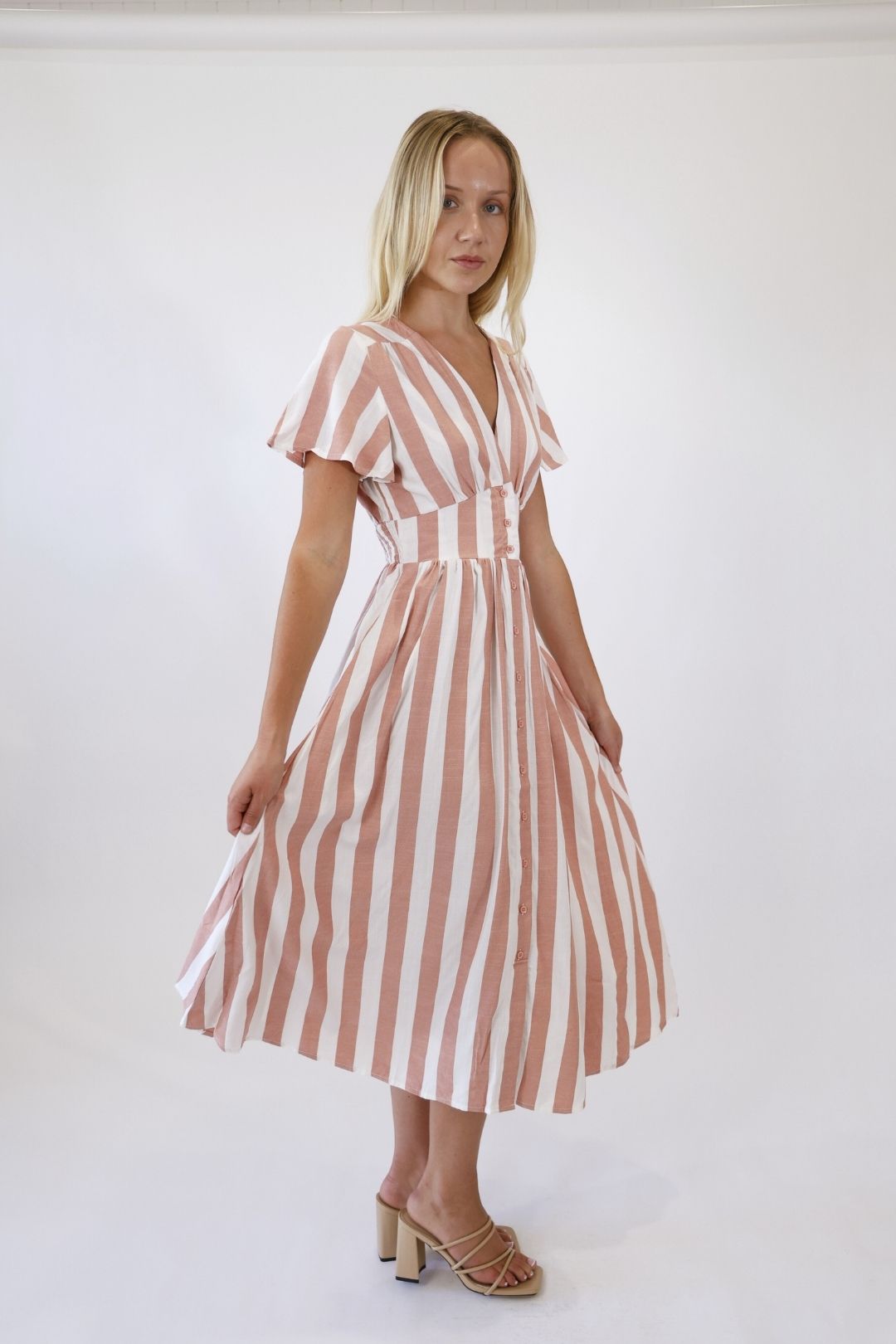 Sorrento Stripe Dress – Rose