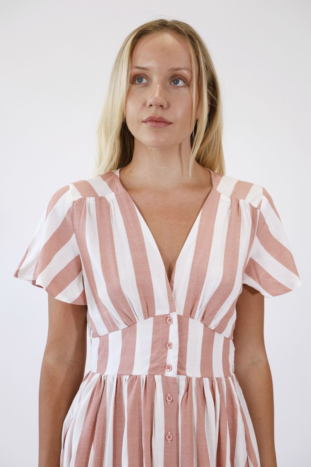 Sorrento Stripe Dress – Rose