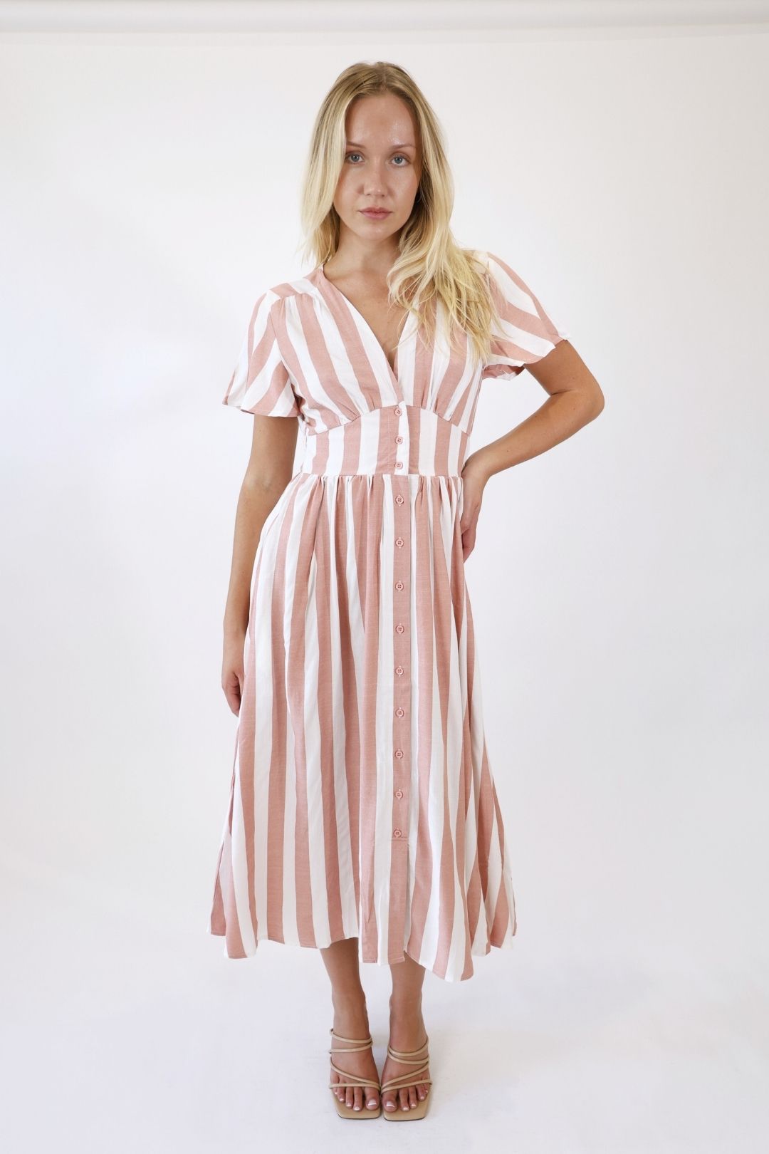 Sorrento Stripe Dress – Rose