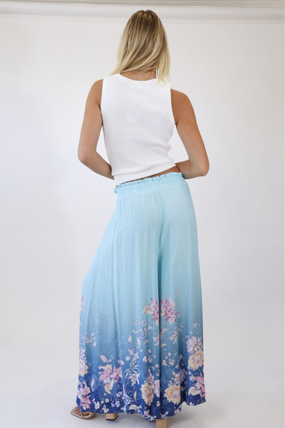 Spring Bloom Wide Leg Pants – Blue Multi