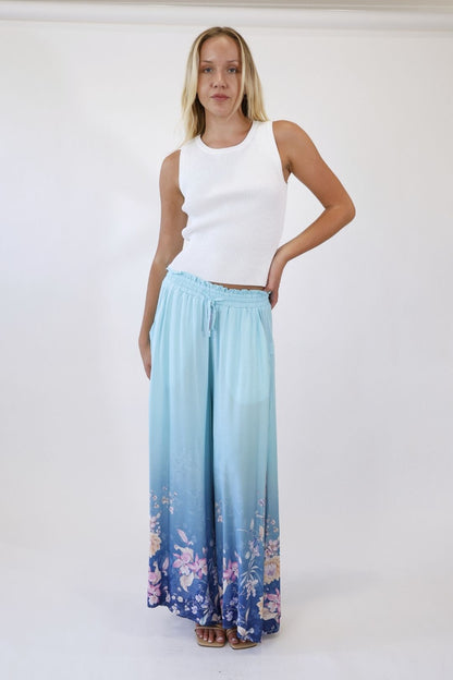 Spring Bloom Wide Leg Pants – Blue Multi