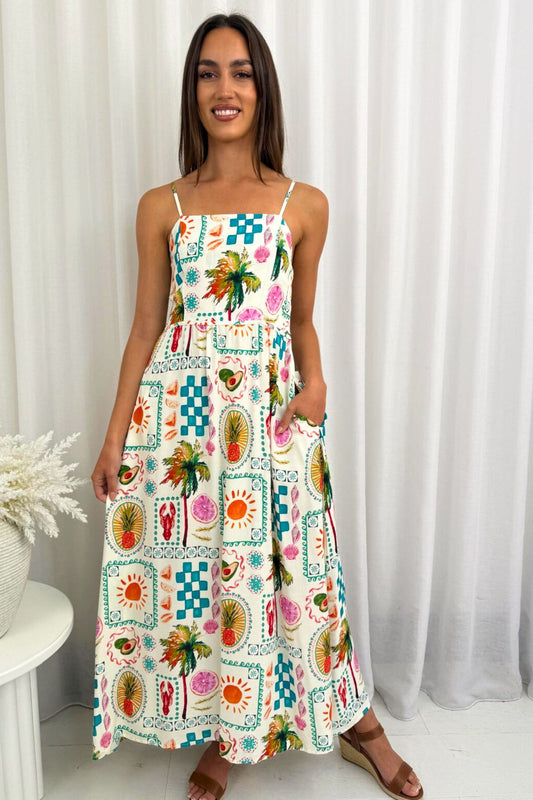 Papaya Kiss Maxi Dress